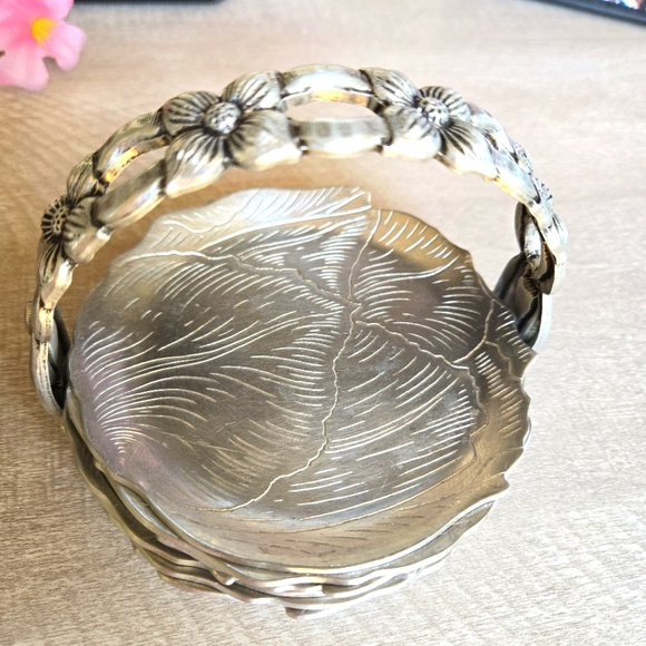 Vintage Aluminum Coasters and Caddy Tray 1950's